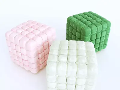 Ottoman three cubes Free 3D model