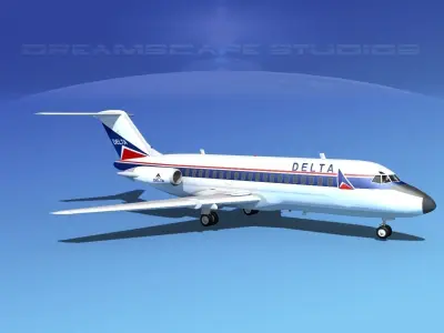 Douglas DC-9-15 Delta Airlines 3D model
