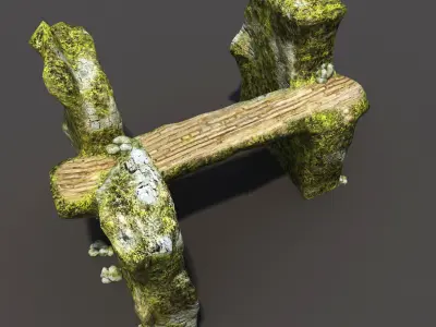 English Castle Ruin 8 Low-poly 3D model