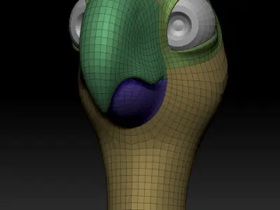 Stylised Macaw Head Base mesh 3D model