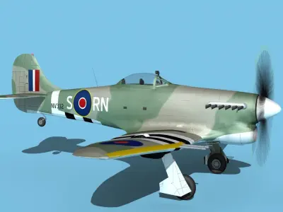 Hawker Hawker Tempest MK1 V09 3D model