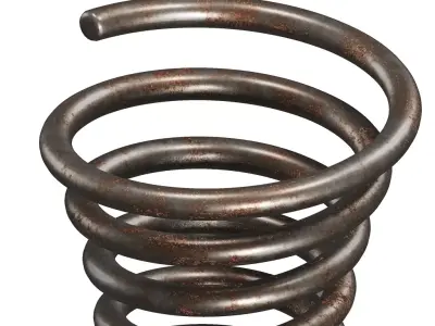 Rusty Steel Concave Spring 3D model