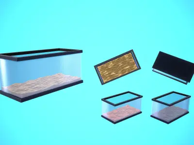 FISH TANK 02 CARTOON STYLIZED Low-poly 3D model