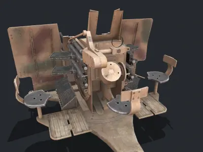 Flak38  Low-poly 3D model