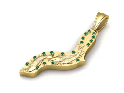 Elegant Fish Pendant 3D Printable Model 3D print model