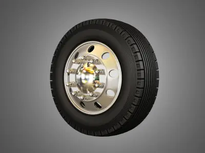 Truck Tires and Alcoa Rims 3D model