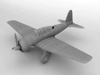 Mitsubishi ki-51 Military Aircraft WWII Low-poly 3D model