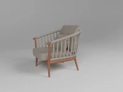 Armchair with Straps 3D model
