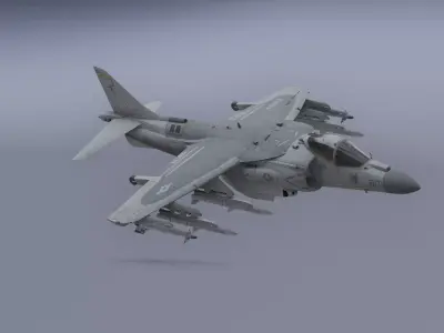 H-rier plus - fighter jet  Low-poly 3D model