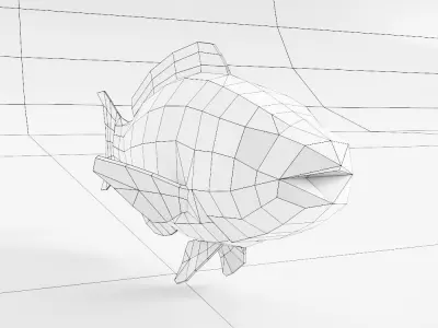 Red drum fish low poly 3d model  Low-poly 3D model