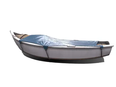 Small Covered Boat Low-poly PBR Low-poly 3D model