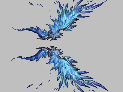 Blue Crystal Wing Low-poly 3D model