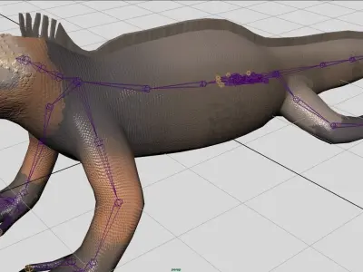 Cartoon Marine Iguana 3D model