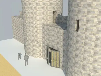 Tower gate 3d model assemled and detailed Free low-poly 3D model