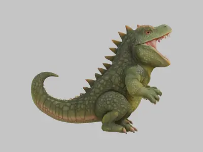 Baby Dinosaur reptile crocodile alligator Low-poly 3D model