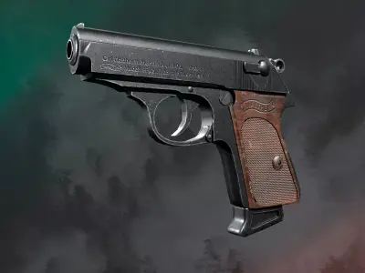 Walther PPK LowPoly Gameready by SoutSource Studio Low-poly 3D model