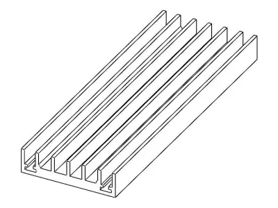Aluminum Extruded Heat Sink MOD AL-01hs Low-poly 3D model