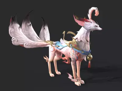 Beautiful fox Low-poly 3D model