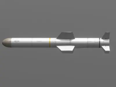 AGM-84D HARPOON Anti-Ship Missile Low-poly 3D model
