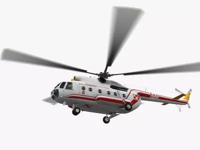 Mi-8T Poland Air Force Animated Low-poly 3D model