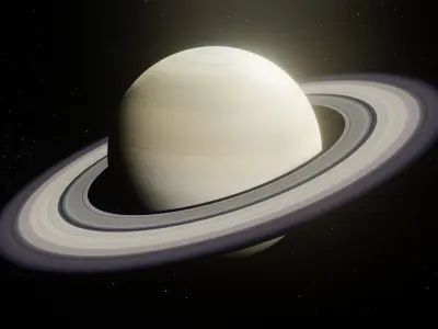 Photorealistic Saturn High-Res Textures and Sci-Fi Music Pack Low-poly 3D model