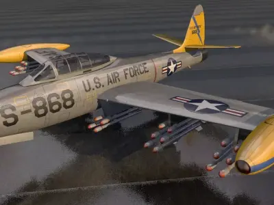 Republic F-84 Thunderjet 3D model