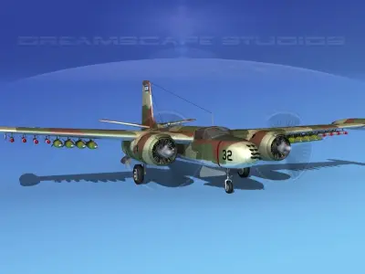 Douglas A-26K Invader IADF 3D model