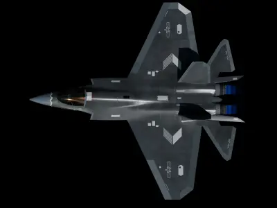 Chinese Navy and Air Force J-35 stealth carrier-based aircraft 3D model