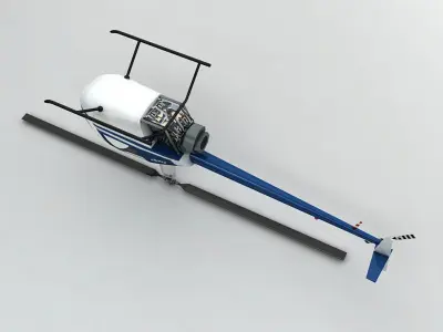 Robinson R22 Helicopter Low-poly 3D model
