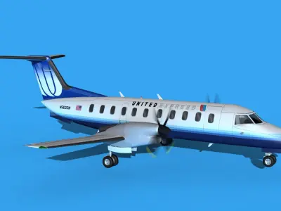 Embraer EMB120 United Airlines Express 3 3D model