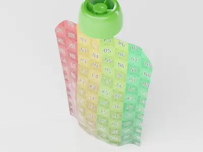 Baby food pouch ready for AR Close up shots Commercial rendering Low-poly 3D model