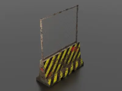 Concrete barrier Low-poly 3D model