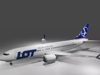 LOT Polish Airlines Boeing 737 MAX 8 3D Model  Low-poly 3D model