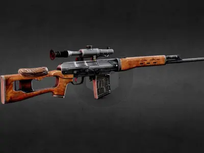 Dragunov SVD PBR Low-poly 3D model