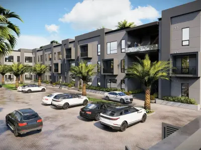 Industrial and commercial building 3d Model with roof garden 3D model