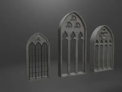 Gothic Medieval Window Set 3D model