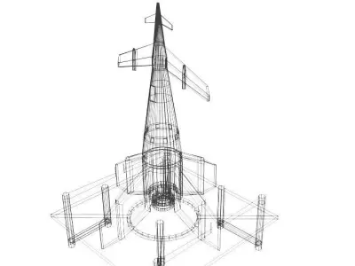 Rocket Missile - Q rocketship 3D model