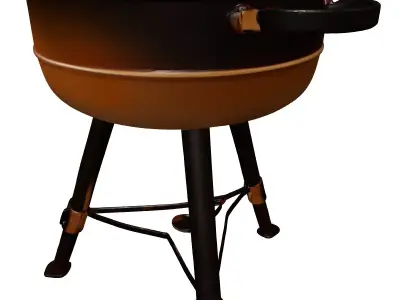 Rustic Outdoor Metal Fire Pit 3D model