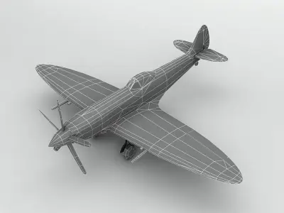 Supermarine Spitfire MK XVIII Aircraft LOW Low-poly 3D model
