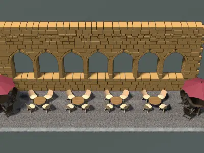 Outdoor cafe 2310 3D model