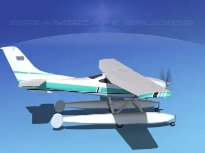 Cessna 182 Skylane Seaplane V12 3D model