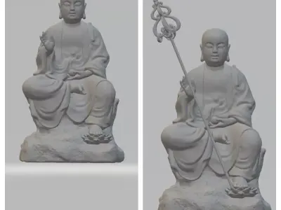 Ksitigarbha Bodhisattva Buddha Statue 3D print model