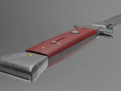 Stiletto Switchblade Lowpoly Knife Free low-poly 3D model