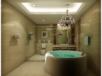 bathroom 3 with bathtub and sink 3D model