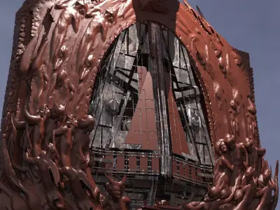 Wizard Dragon Emperor Tower Ruin 5 3D model