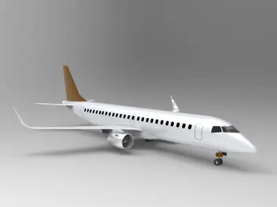 Embraer E-190 Low-poly 3D model