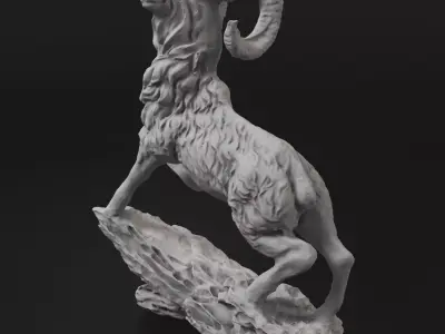 goat statue Free 3D print model