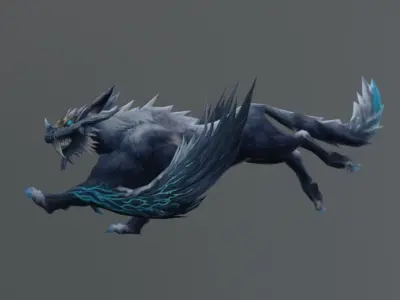 Wolf Wings Fantasy Monster Low Poly Low-poly 3D model