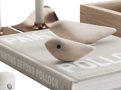 077 Living decor set NEUTRAL BIRDS 00 3D model