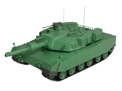 South Korean K1A1 low-poly tank 3D model